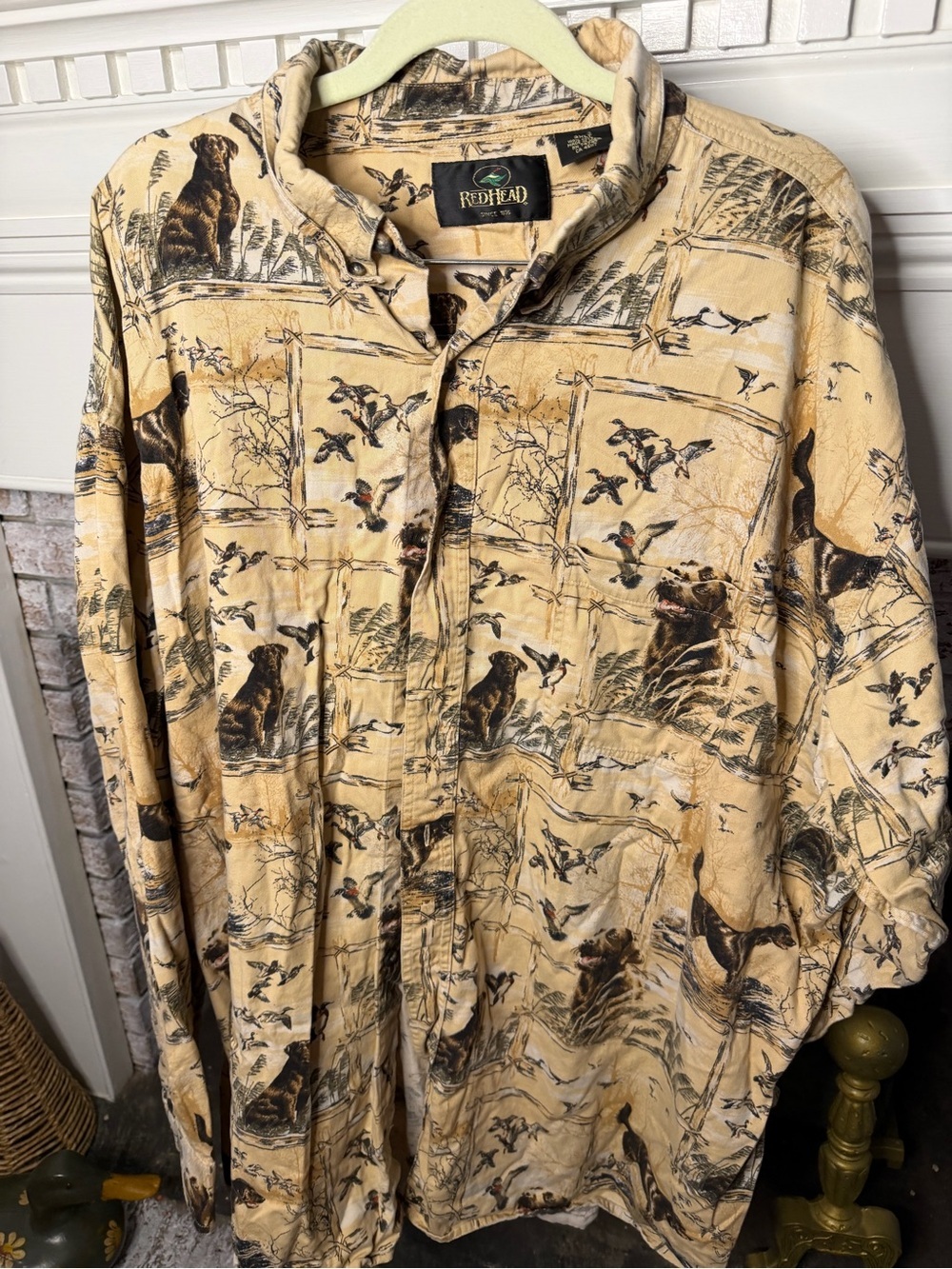 RedHead Duck Hunting Shirt Men's 2XLT Labrador Waterfowl Button Up Tan